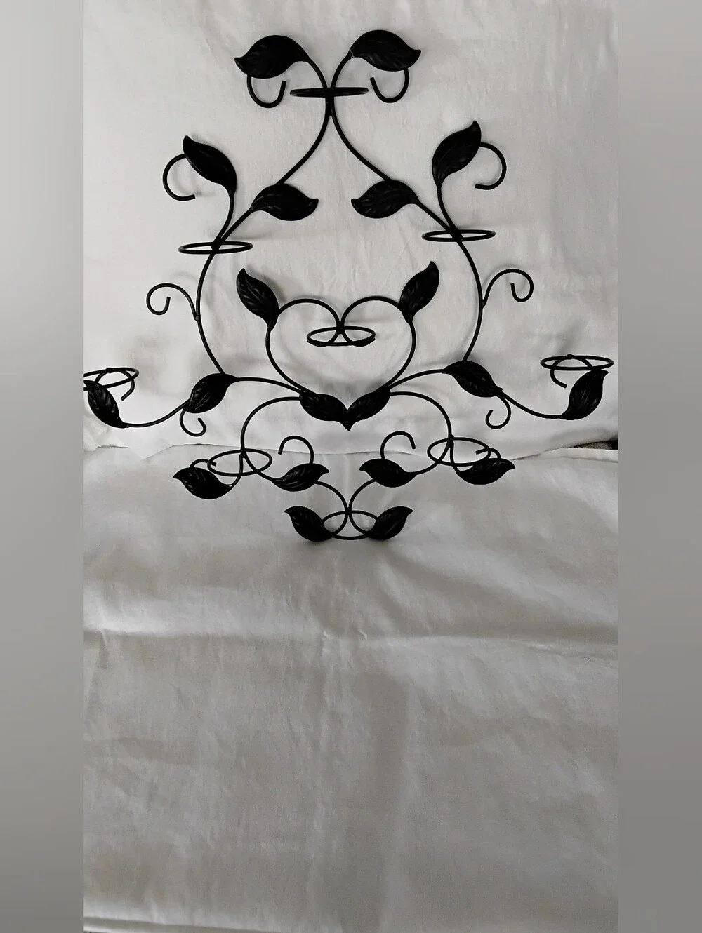 Black Metal Leaf Scroll Wall Decor - Unbranded